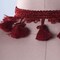 1 Yard Burgundy Braided Gimp Trim with Tassel Fringe for Upholstery and Curtains
